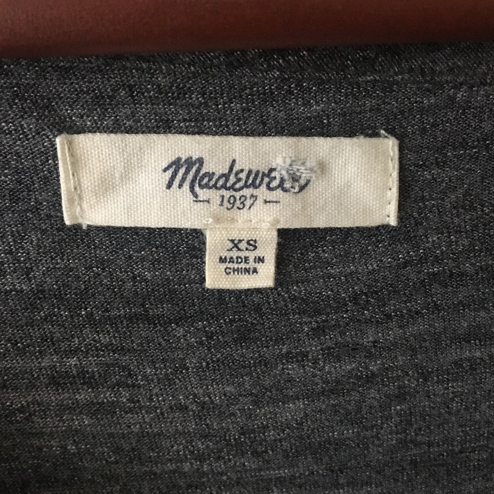 Madewell All-Around Gray Green Colorblock Long Tee - Picture 5 of 8